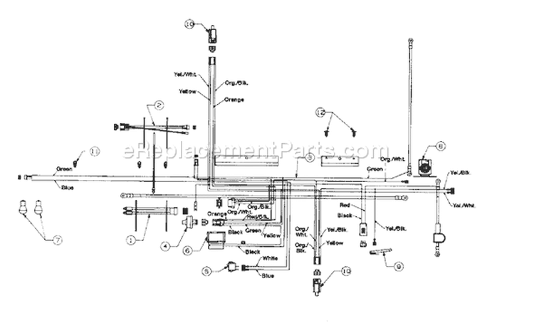 Page E Diagram and Parts List for 1997 Yard Man Lawn Tractor